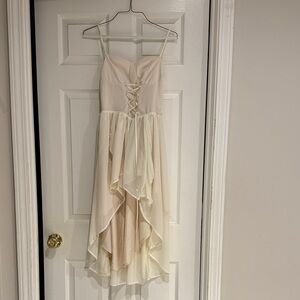 Elegant Cream High-Low Dress